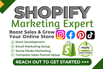 promote shopify store, or shopify marketing, sales funnel to boost shopify sales