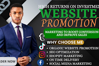 do social media website promotion to boost website traffic and shopify marketing