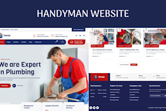 design handyman, plumbing, electrical, roofing, junk removal website