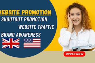 give shoutout promotion to 100m UK USA twitter fb ig pinterest active audience