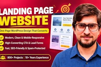 design a one page wordpress website and landing page