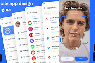 do mobile app uiux design with figma, uiux app design