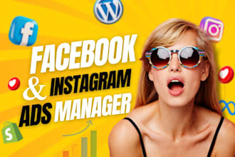 set up instagram and facebook ads campaigns and run shopify fb ads, meta ads