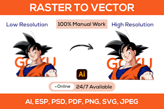clean up, redraw, revamp or vectorize logo or graphics to vector