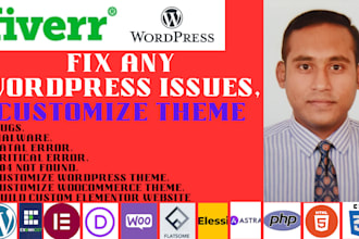 fix wordpress critical fatal error, bug fix, malware removal