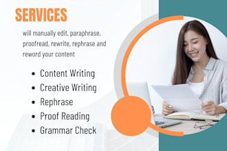manually paraphrase, rewrite and copyedit your content