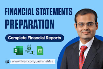 prepare financial statements, profit and loss, balance sheet and cashflow