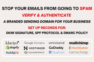 set up custom email domain for klaviyo verify spf dkim dmarc shopify dns records
