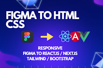 convert PSD, figma, or xd to HTML, react, wordpress or tailwind