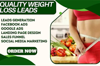 generate converting weight loss leads, weight loss landing page via facebook ads
