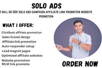 do USA solo ads campaign affiliate link promotion website promotion
