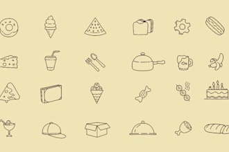 design unique, simple and modern custom icons set for you