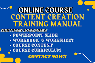 create training manual online course content content creation