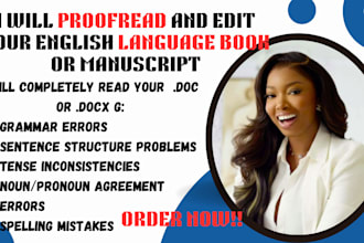 proofread and edit your english language book or manuscript professionally
