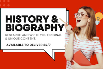 write history books, biography, case studies, memoir, research, and summary