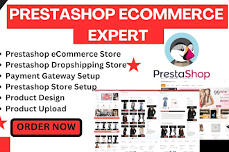 design prestashop ecommerce dropshipping store website product upload design