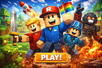 create 2d thumbnail for roblox minecraft anime cs2 manhwa gaming
