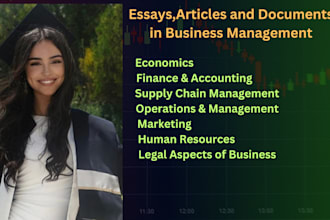 professional essays, articles and documents in business management