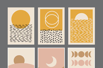 create a boho style wall art and poster