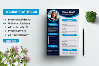 make modern professional creative resume or cv design