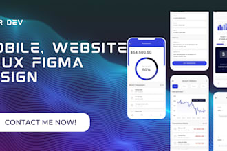 mobile app ui ux design and website ui ux design on figma