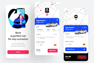 develop car rental app, ridesharing app, car boarding app