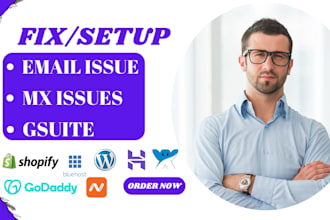 setup, fix email, dns, dmarc issues of godaddy, bluehost, siteground, namecheap