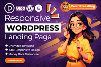design responsive wordpress landing page using divi or elementor