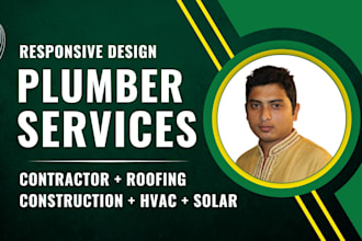 create handyman, roofing, construction, contractor, cleaning or plumbing website