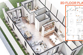 convert your 2d drawings into realistic 3d floor plans