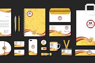design business cards with complete branding stationery