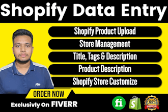 do shopify data entry and shopify product listing