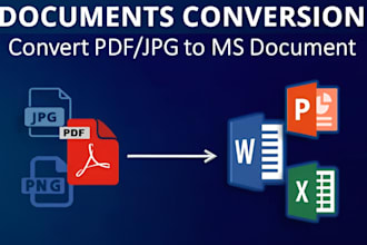 convert PDF to word, excel, powerpoint, google docs, data entry, VA