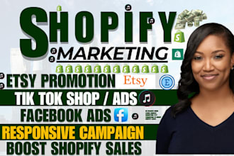 set up tiktok shop facebook ads affiliate etsy marketing to boost shopify sales