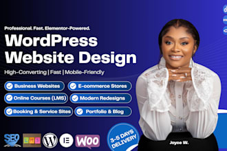 build a responsive wordpress business, blog or online store with elementor