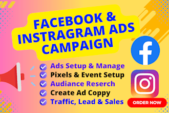 set up and optimize facebook ads and instragram ads campaign