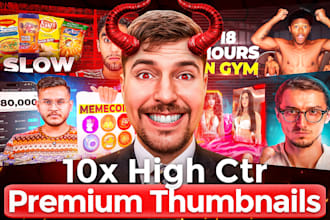 design youtube thumbnail, amazing thumbnail, custom thumbnail, thumbnail in 2 hr