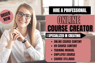 online course content, procedure manual, coaching program, course development
