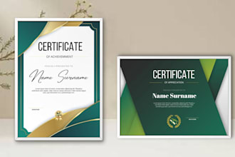 create stylish certificate design and professional diploma