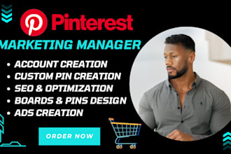 design custom pinterest pin design, manage business account, shopify, and boards