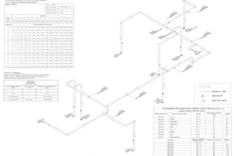 design gas piping layout and isometric diagram