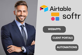 design softr airtable client portals database automation design