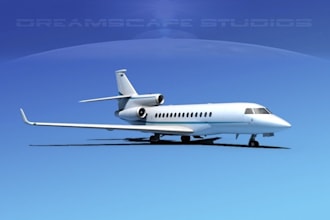 do stunning 3d airplane animation, 3d airplane model, 3d private jet, 3d flight