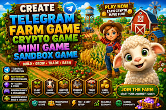 create telegram farm game crypto game mini game sandbox game