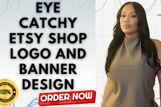 design attractive etsy shop banner, logo for etsy store branding etsy or shopify