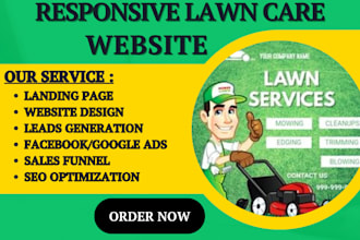 setup lawn care website, gardening website, cleaning website landscaping website