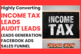 generate highly converting income tax leads audit leads via facebook google ads