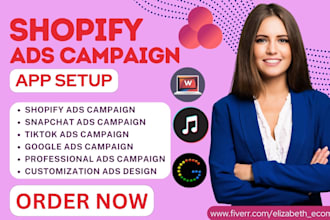 setup shopify ads campaign preorder alpha simprosys snapchat ads google ads app