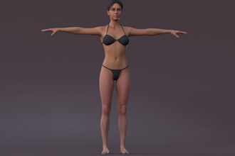 deliver 3d avatar character,nifty island texture,rig for ue5,asset pack,nsfw art