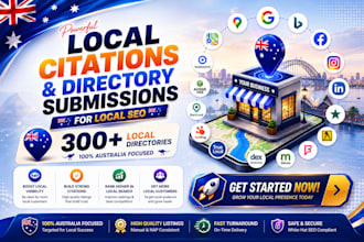 do 300 australia local citations and directory submission